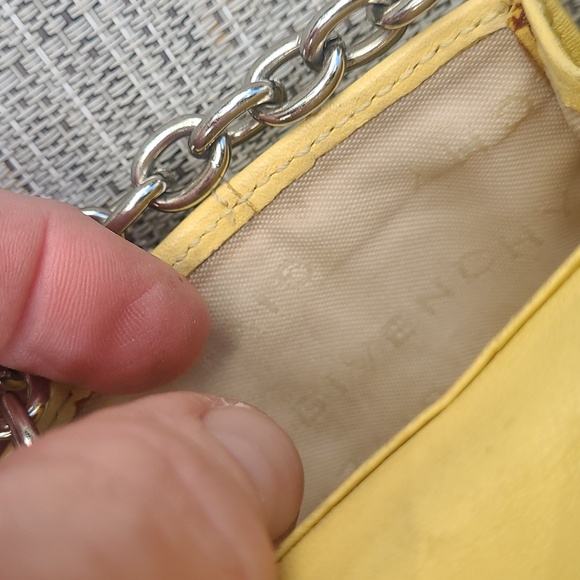 Givenchy yellow leather wallet or cross body on original chain - Picture 9 of 12